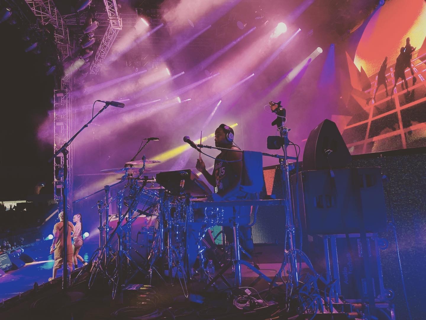 Drummer on a festival stage